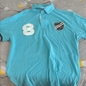 Tommy Hilfiger Blue Polo Shirt with Graphic Number